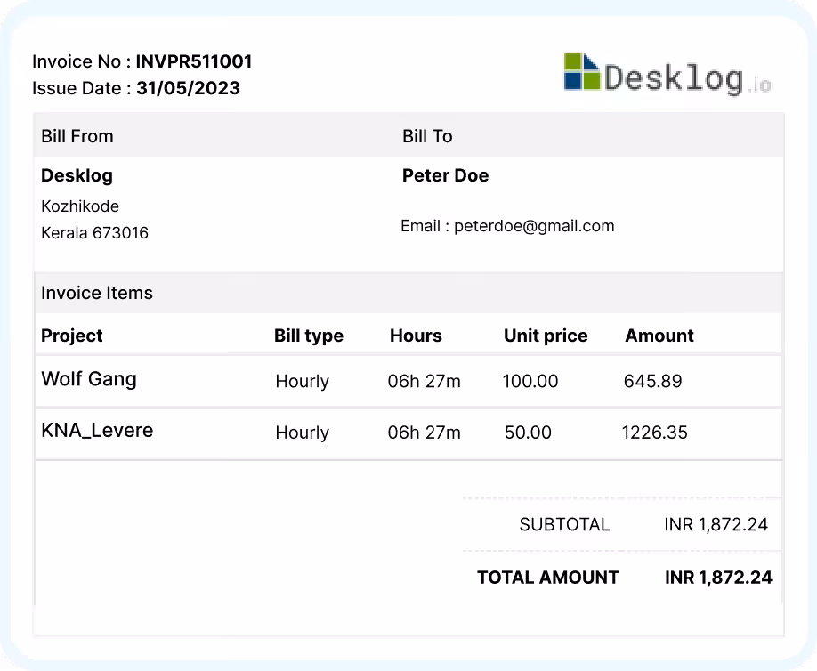 Generate Invoice