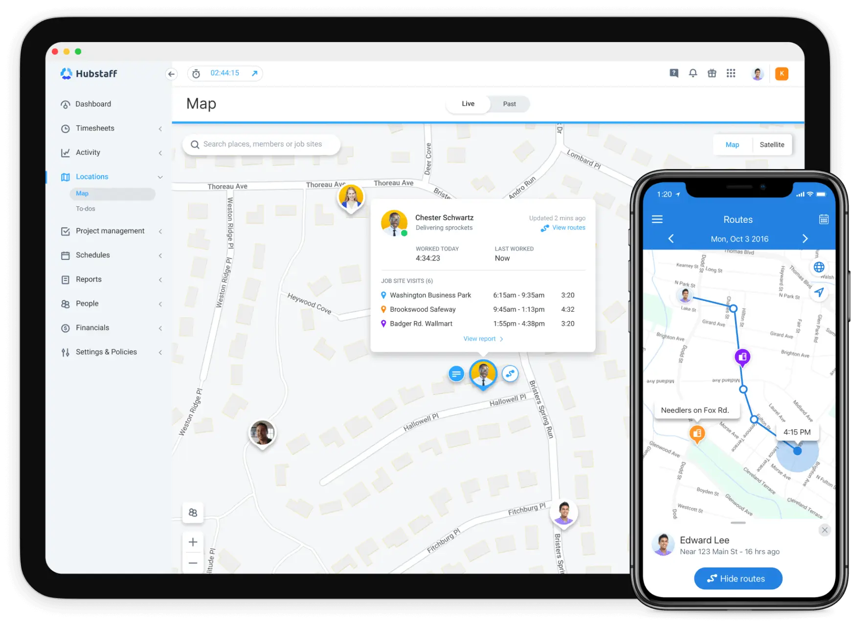 Hubstaff GPS Map View