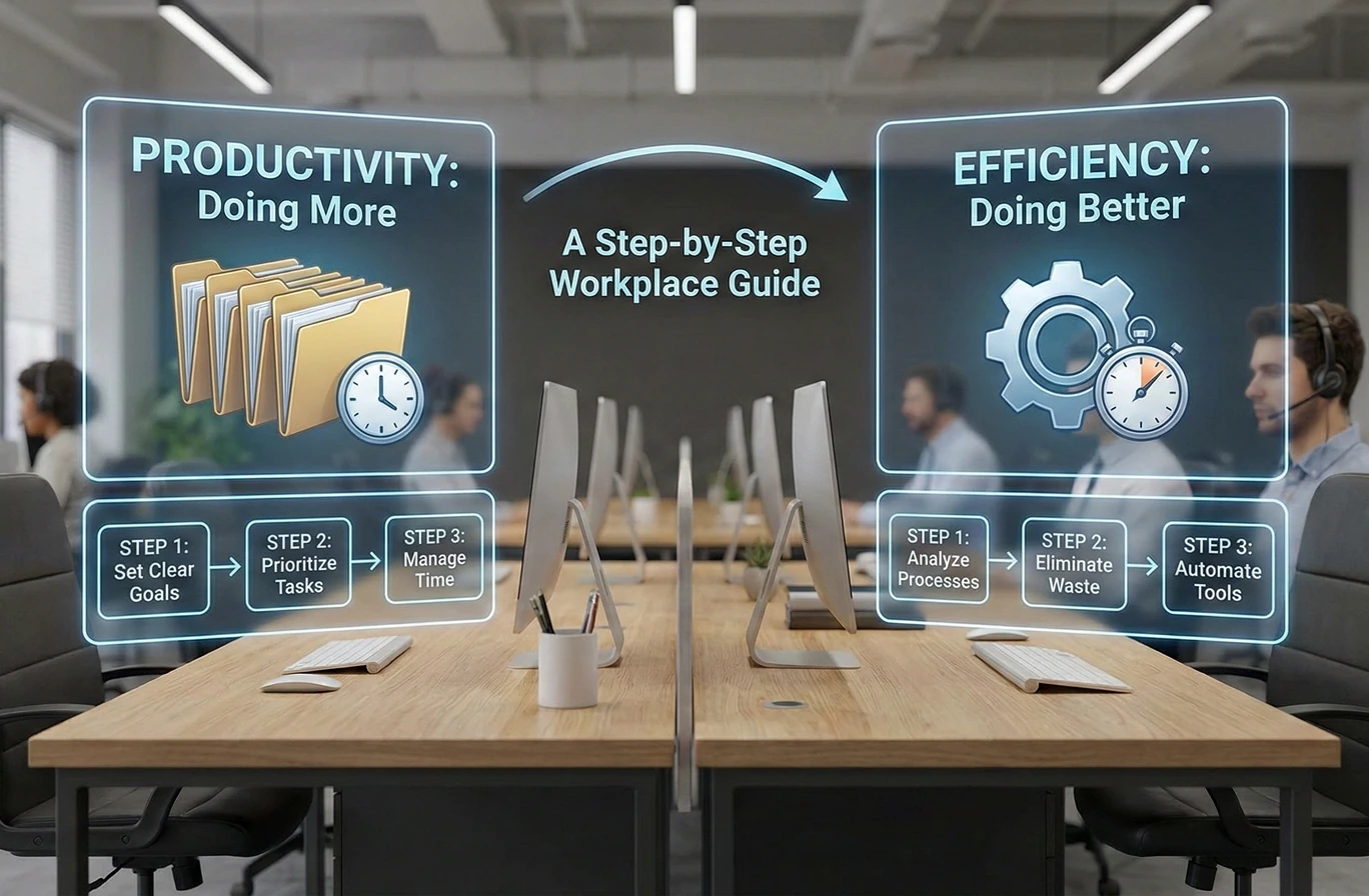 Productivity vs Efficiency: A Step-by-Step Workplace Guide
