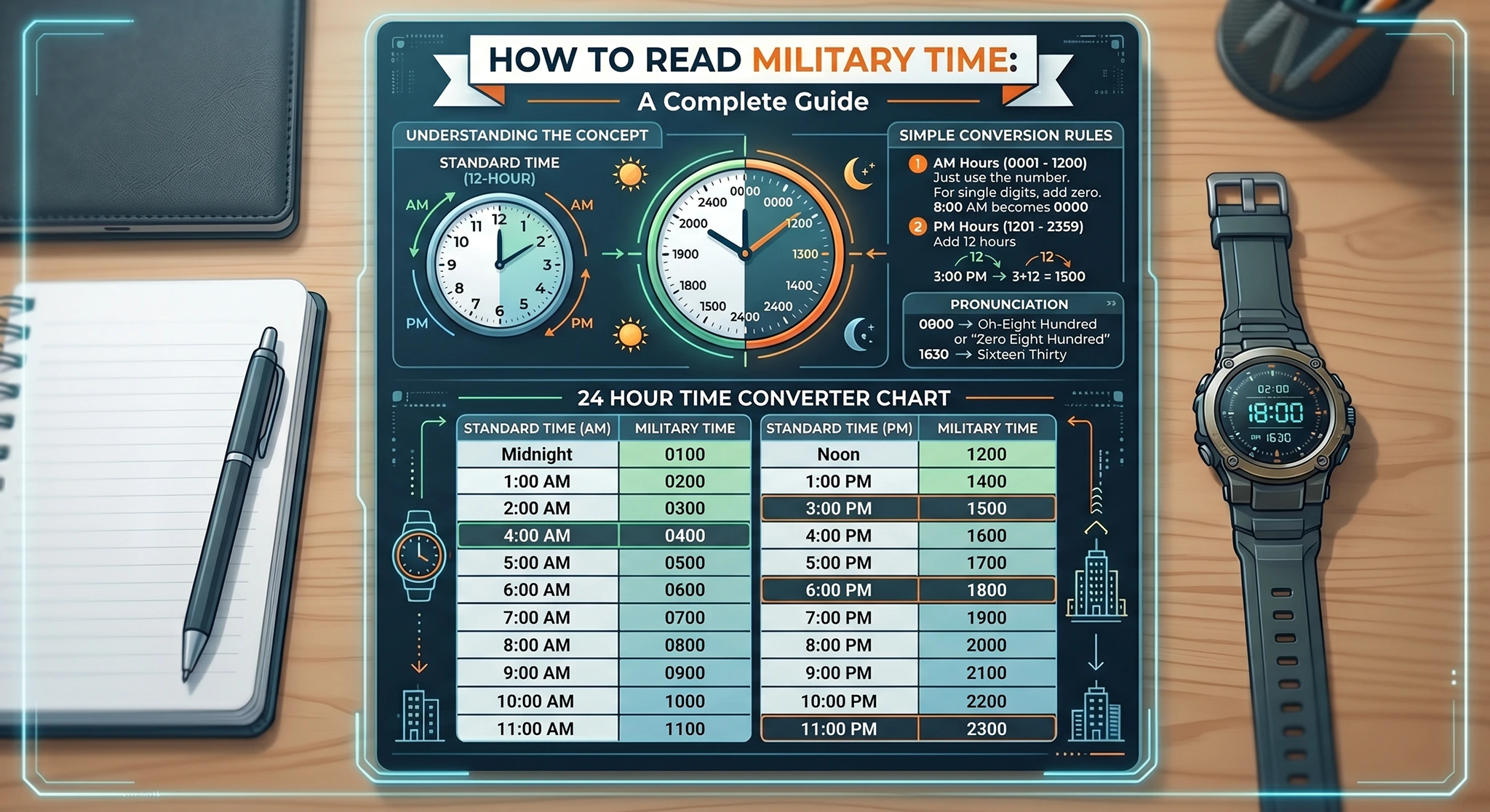How to Read Military Time: A Complete Guide with a 24 Hour Time Converter Chart
